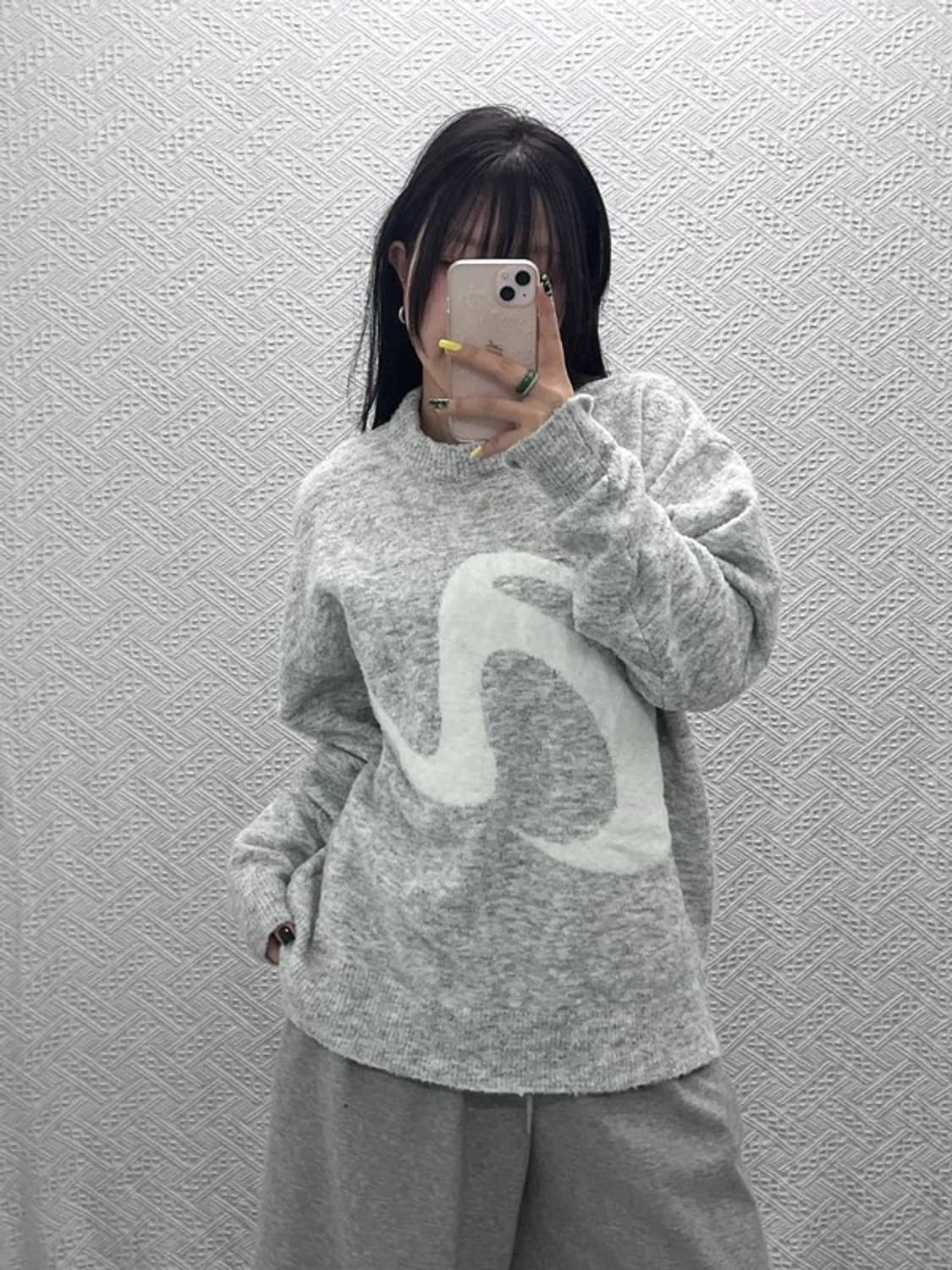 널디 엔디와이 핀휠 멜란지그레이 니트 S C07493 상품이미지1