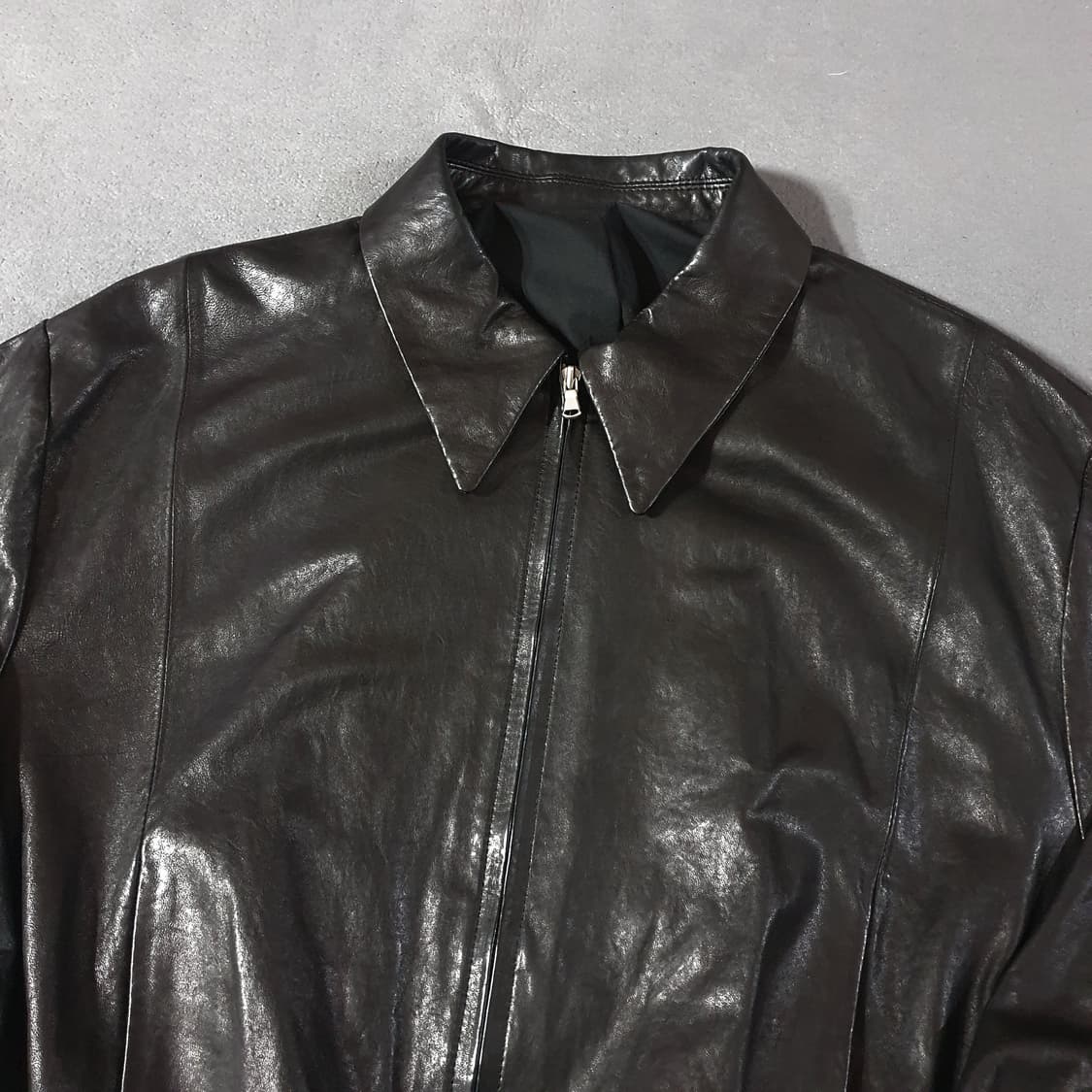 쿠어 램스킨 블루종 자켓 L 블랙 상품이미지3