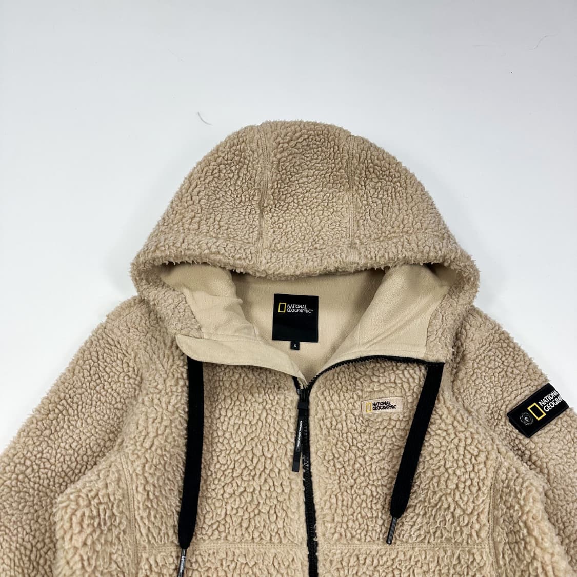 내셔널지오그래픽 (내셔널) 베이지 후리스 후드집업 (S) 상품이미지1