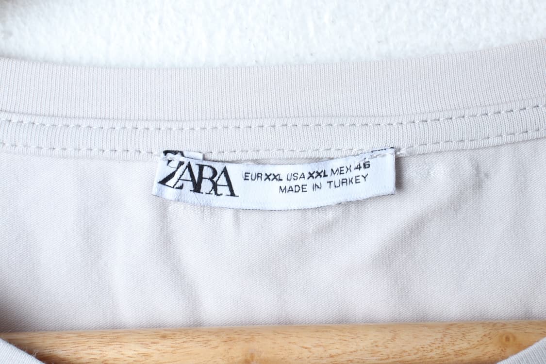 (2XL) 자라 반팔 티셔츠 빅사이즈 샌드 무지 기본-H31727 상품이미지5