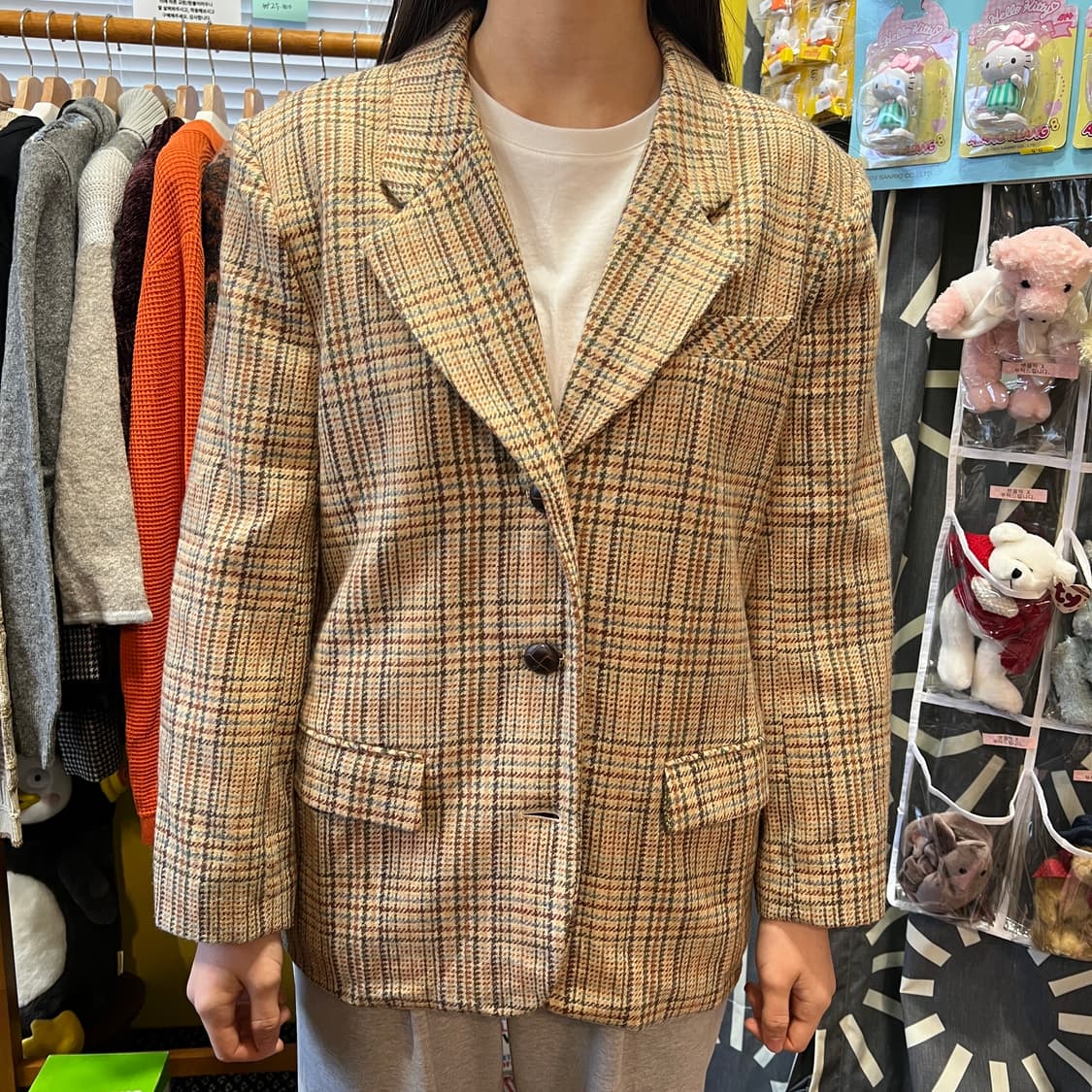 [Japanese Vintage] 오버핏 체크jk 상품이미지3