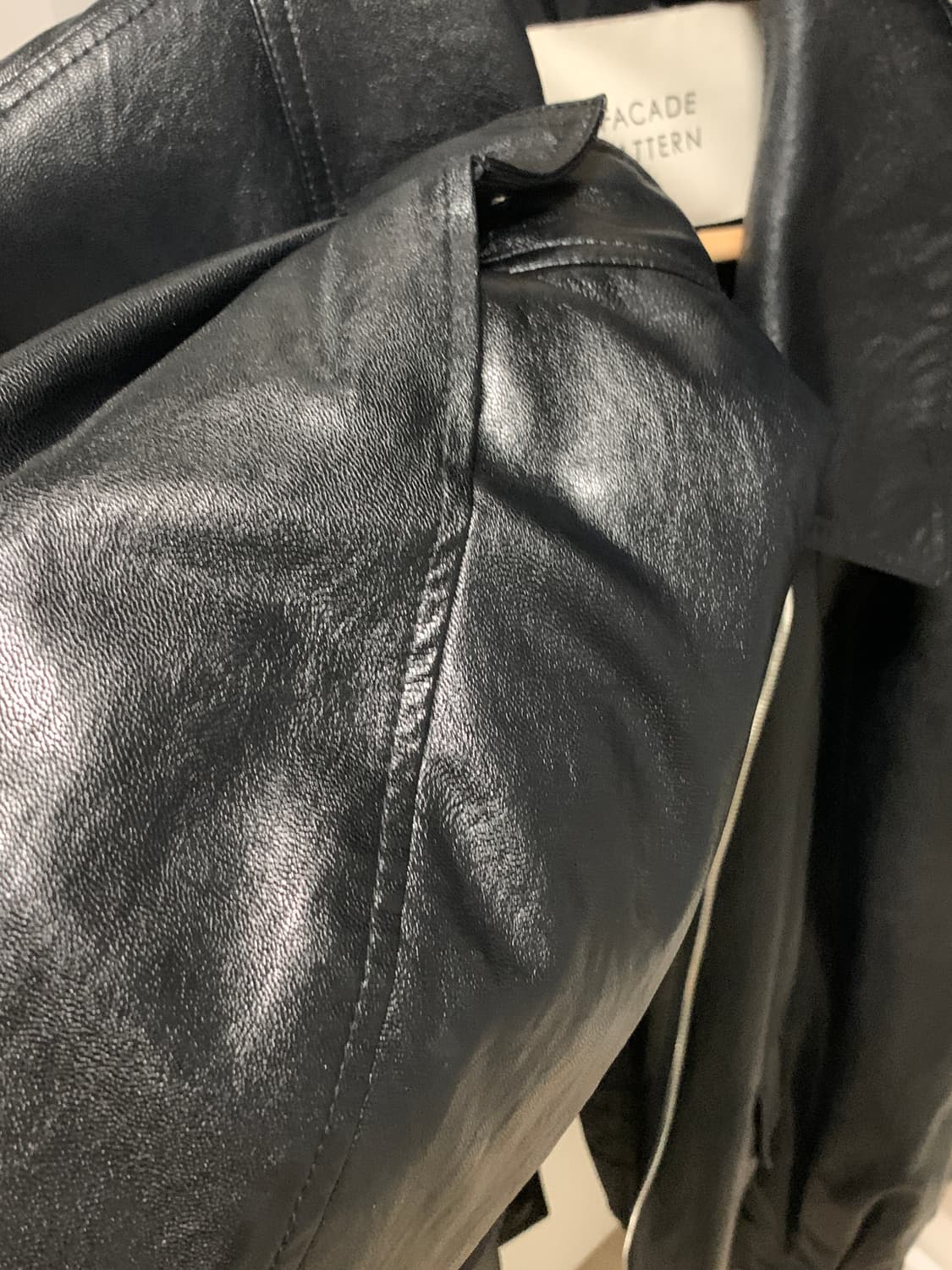  파사드패턴 오버핏 레더 자켓 M 상품이미지3