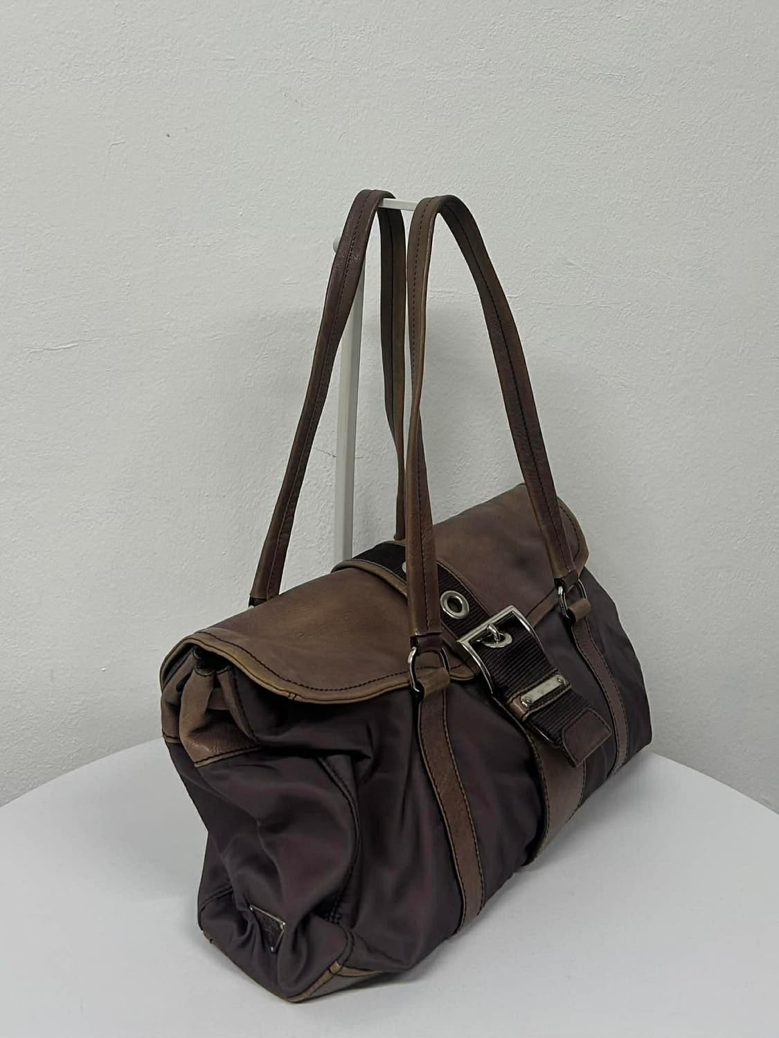 프라다 빈티지 가죽 트림 포코노 숄더백 토트백 상품이미지2