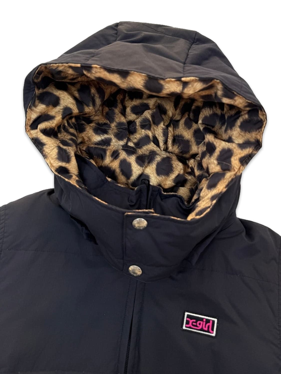 빈티지 X-girl 블랙 호피 패딩 상품이미지5