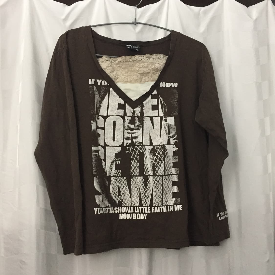 La Horner 갸루 펑크 레이스 레이어드 롱슬리브 상품이미지3