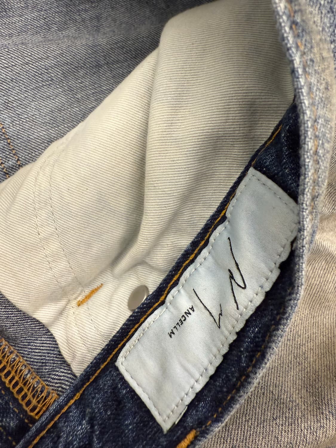 안셀름 aging wide denim pants 3사이즈 연청 상품이미지6
