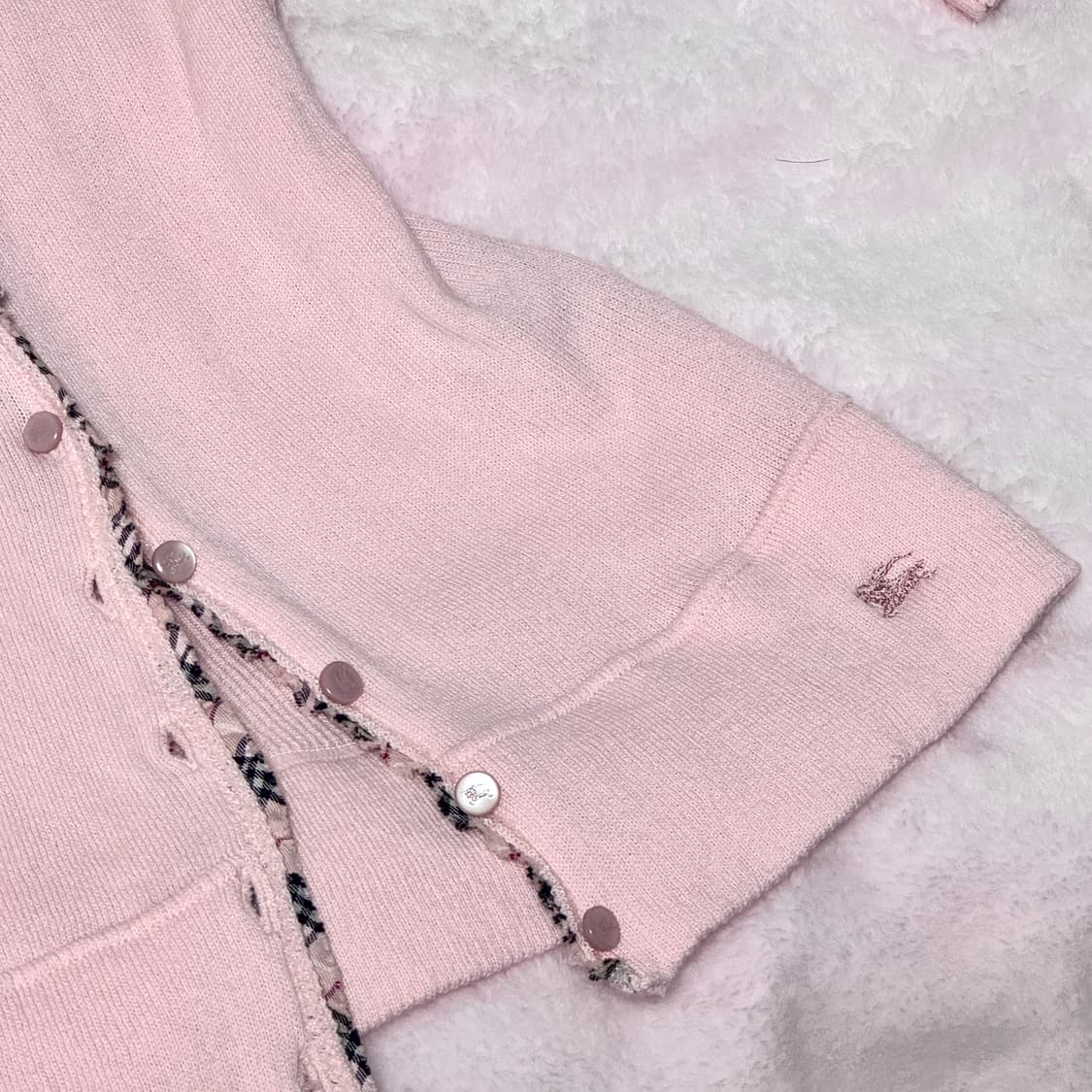 버버리 블루라벨 핑크 가디건 빈티지 상품이미지2