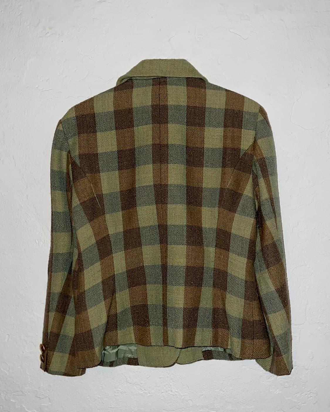 골드버튼 체크 여자 울자켓 상품이미지6