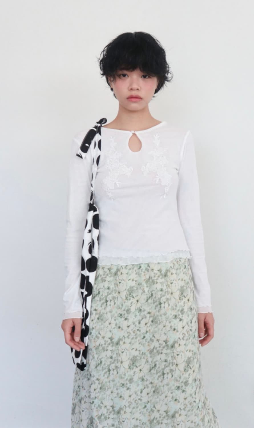 팁씨) jacquard hole blouse 상품이미지1