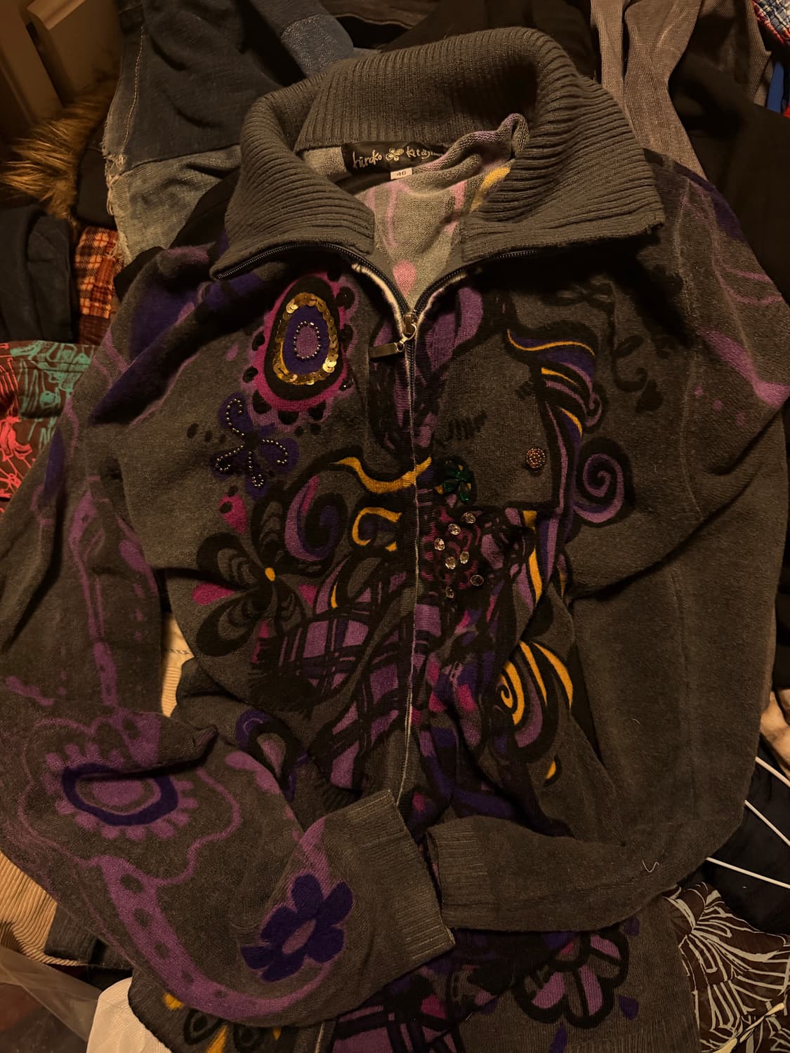 hiroko kitajima 니트집업 상품이미지1