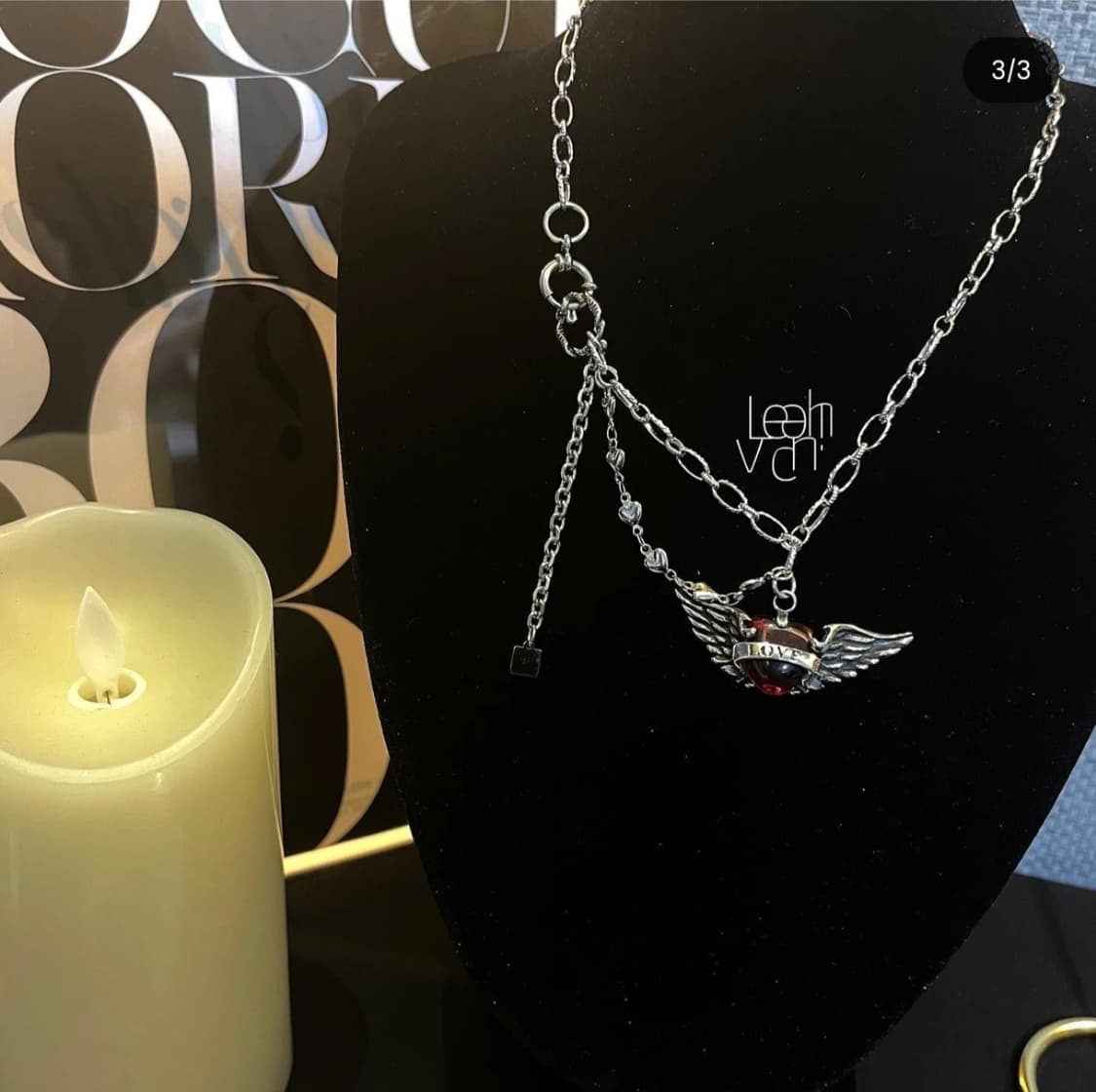 레체빈 하트 날개 서지컬 목걸이 상품이미지2