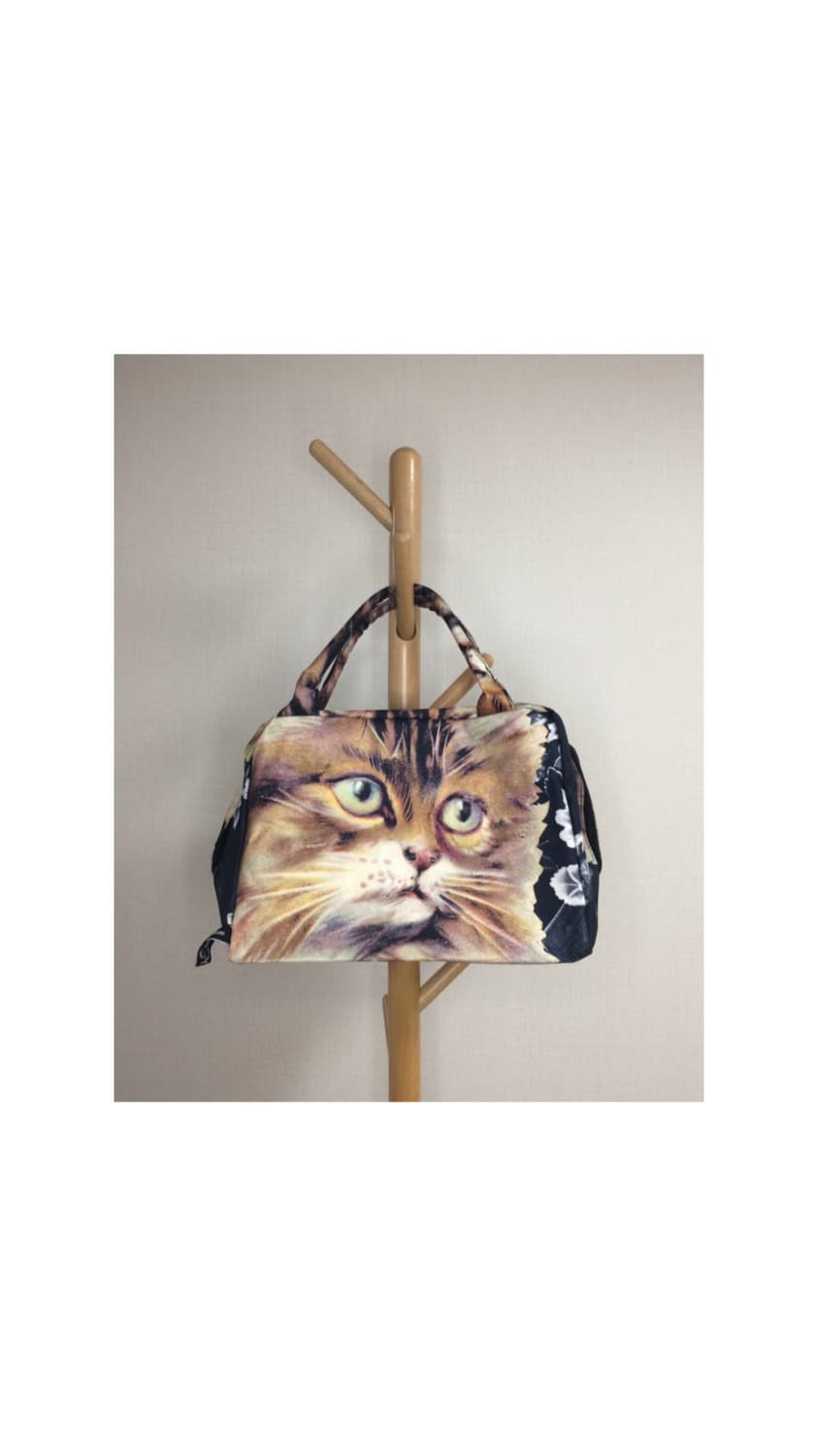 빈티지 고양이 캣 페이스 토트백 상품이미지1