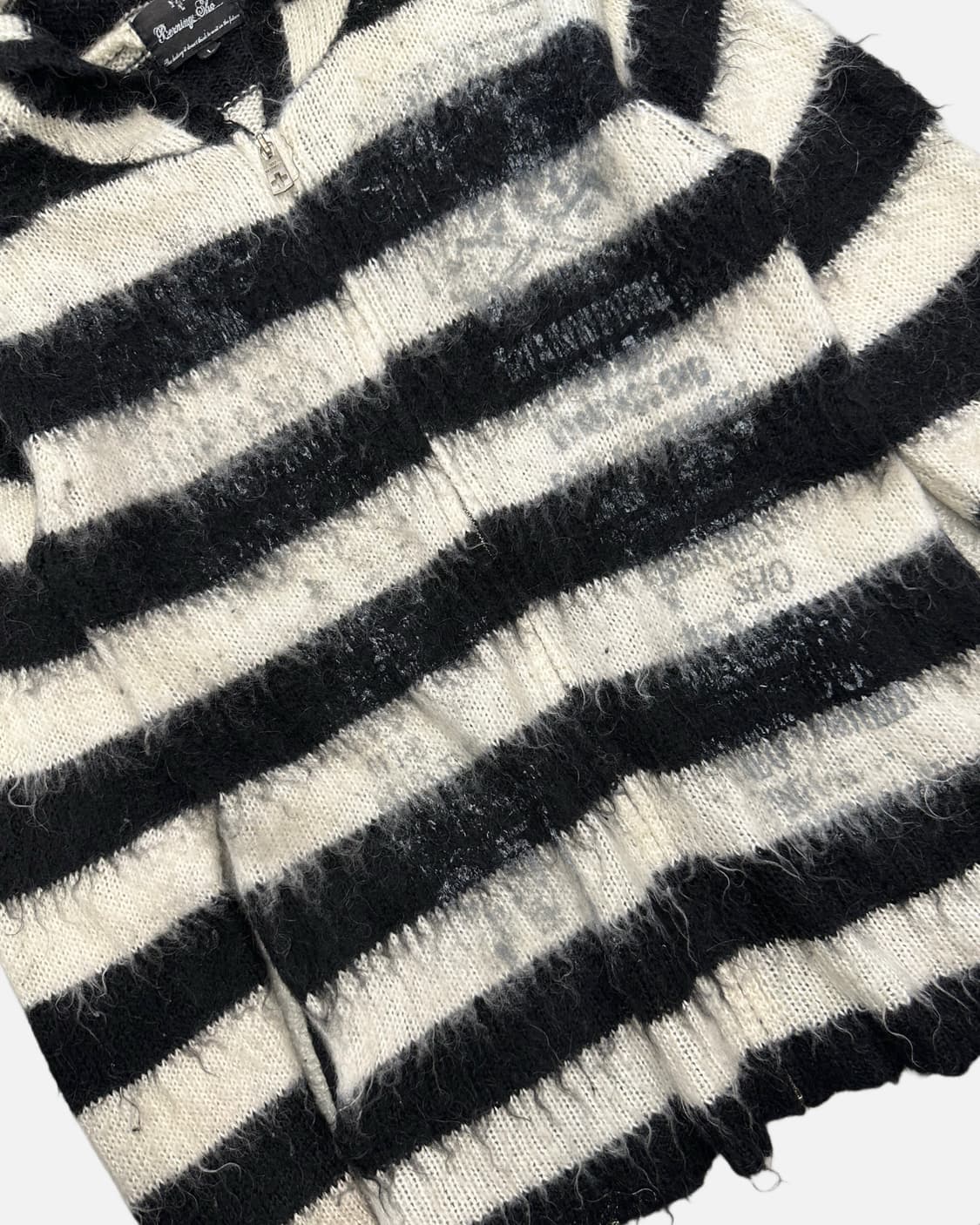 BERNINGS SHO mohair stripe hood zip-up 상품이미지4