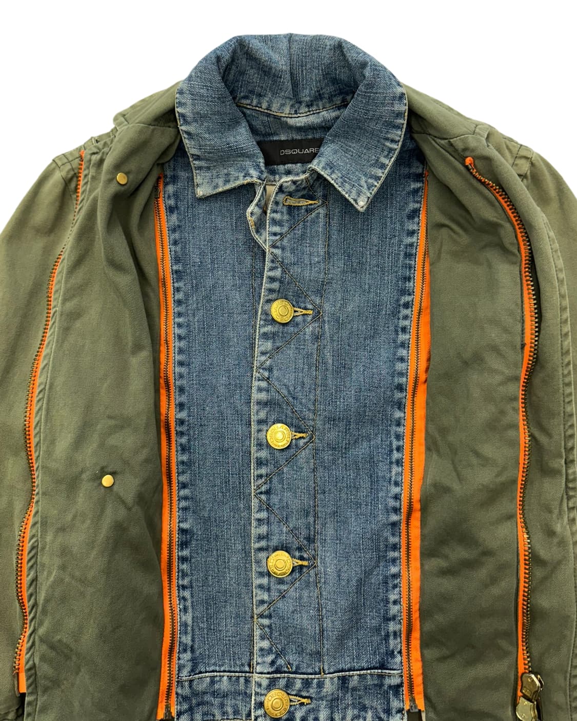 디스퀘어드2 05SS 데님 레이어드 밀리터리 자켓 올리브 상품이미지9