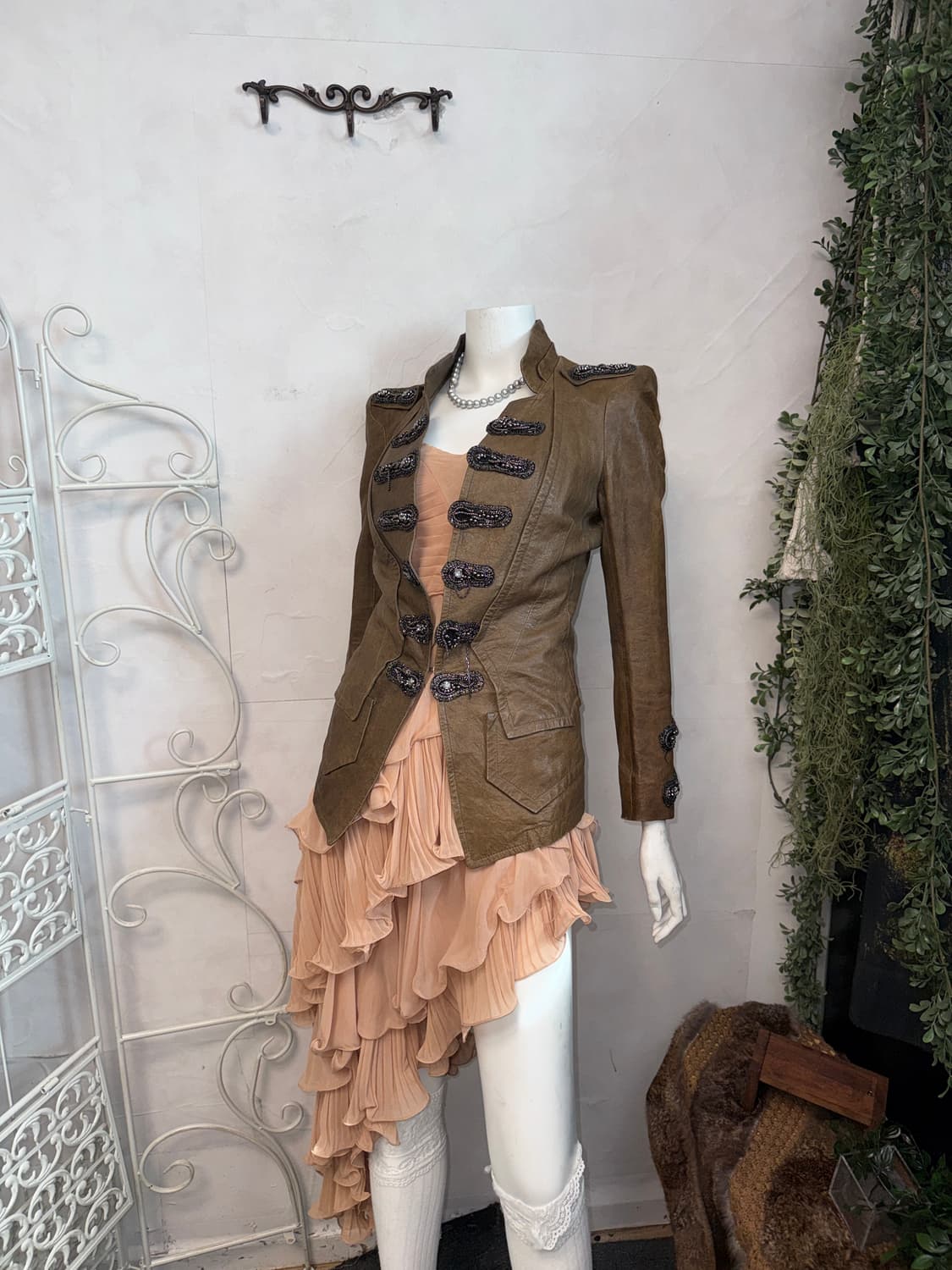 Obzee brown lamb skin napoleon jacket 상품이미지7