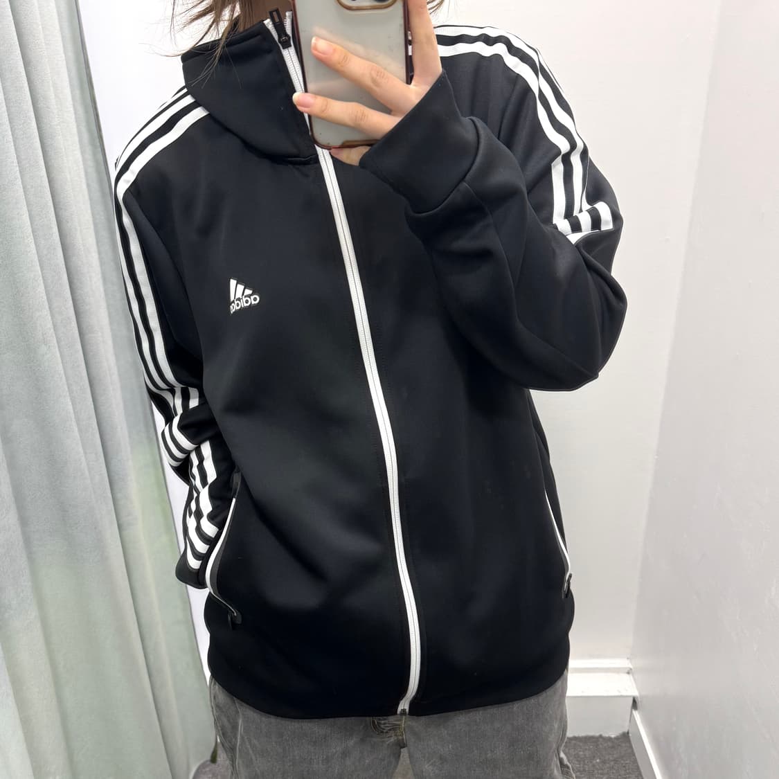 아디다스 블랙 화이트 트랙탑 져지 상품이미지2