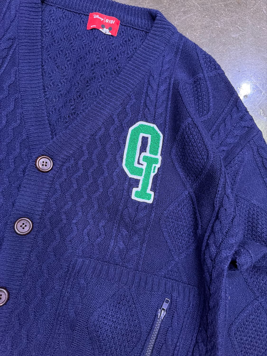 오아이오아이 oioi 디즈니 콜라보 미키마우스 케이블 니트 가디건 상품이미지5