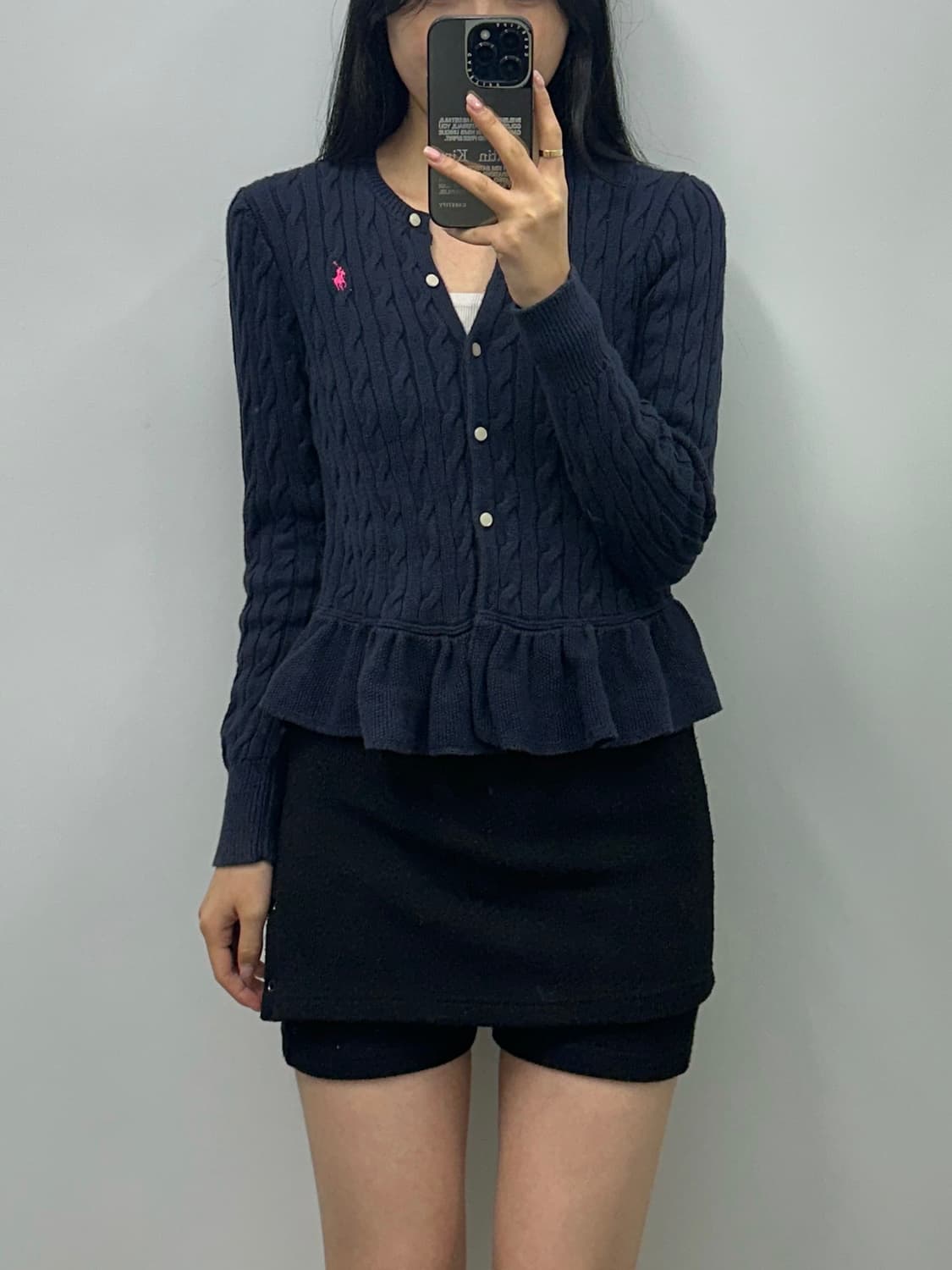폴로 랄프로렌 네이비 프릴 니트 가디건 상품이미지1