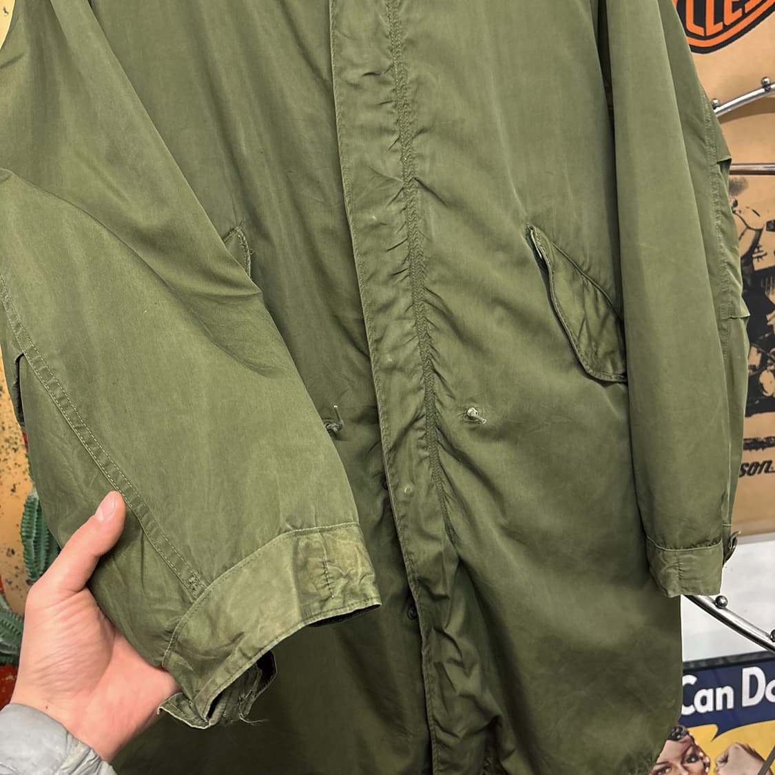 50s 오리지널 M-51 파카 1951년 초기생산 1세대 은지퍼 N434 상품이미지4