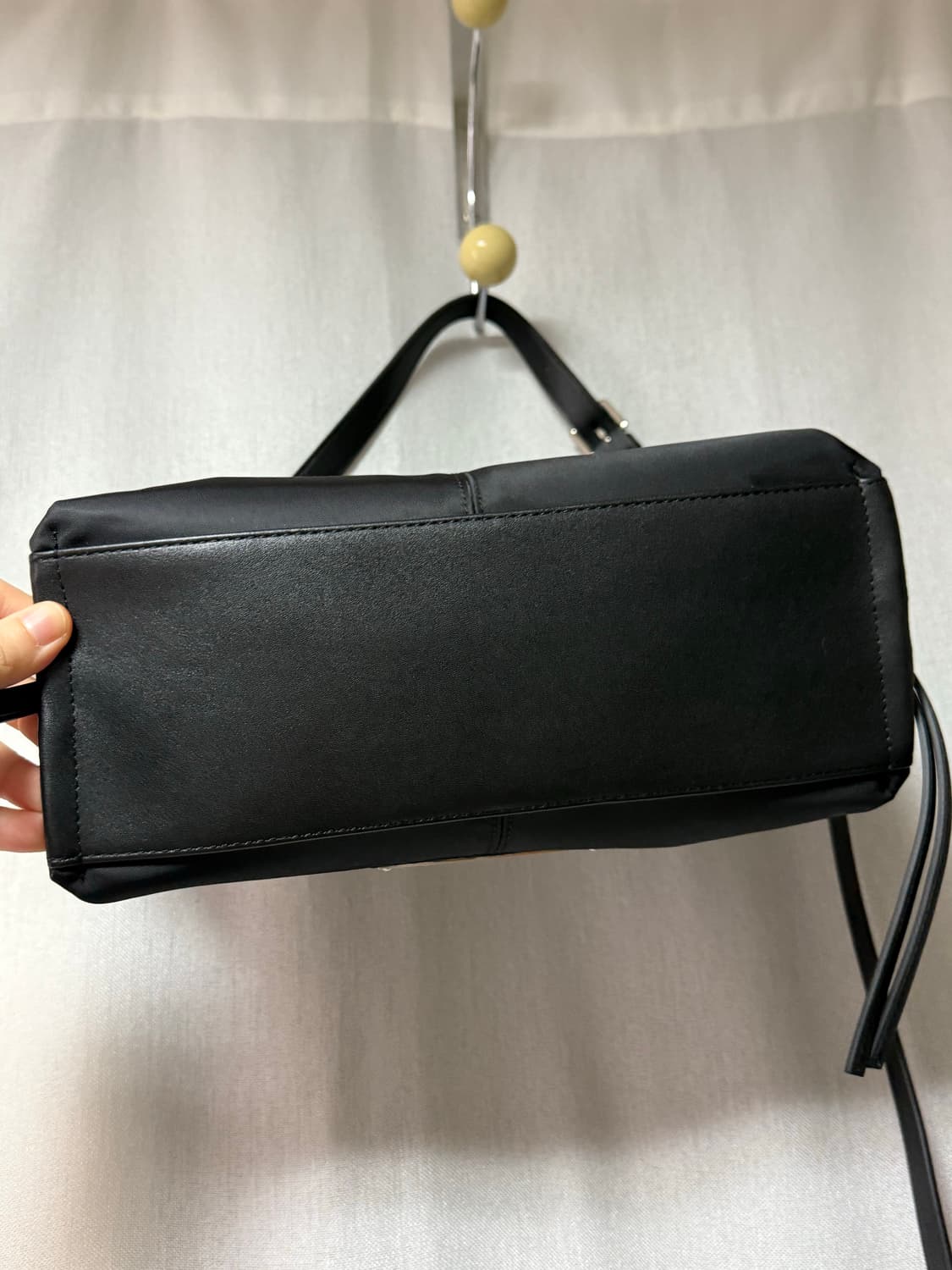 마뗑킴 사이드지퍼 패브릭 투웨이 백 가방 블랙 상품이미지8