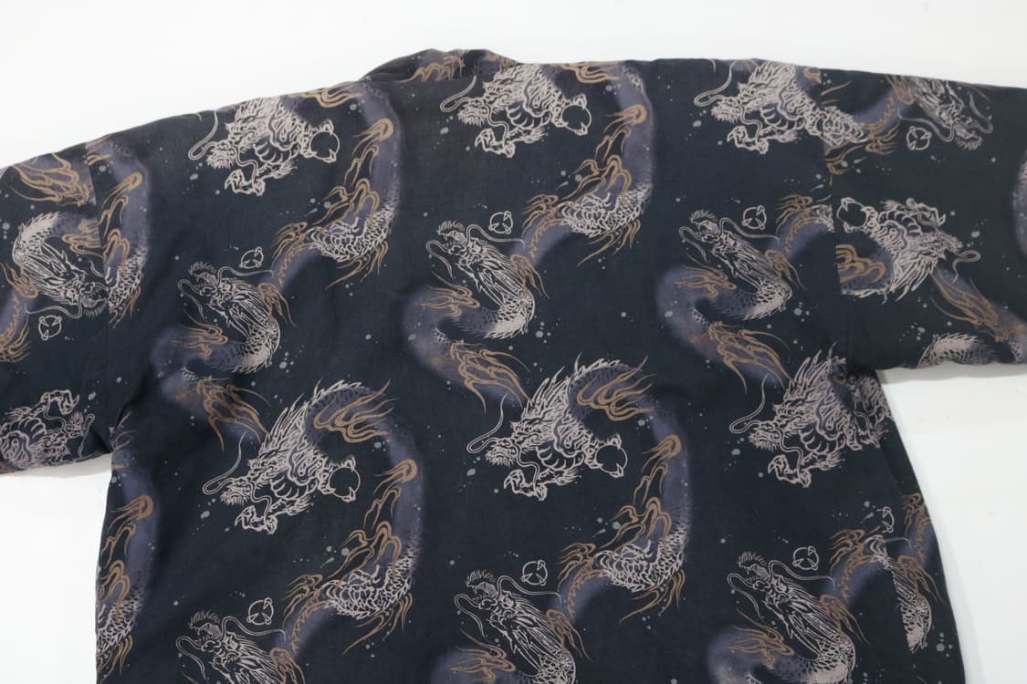 빈티지 오리엔탈 드래곤 올오버 패턴 하오리 자켓 (M-L) 상품이미지8