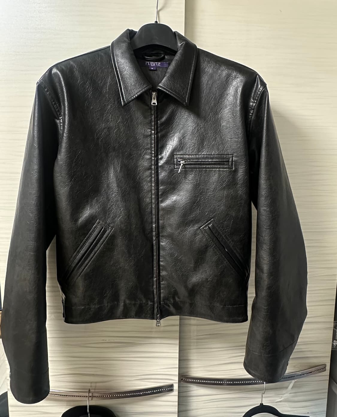 비슬로우 퍼플 레더자켓 M 상품이미지1