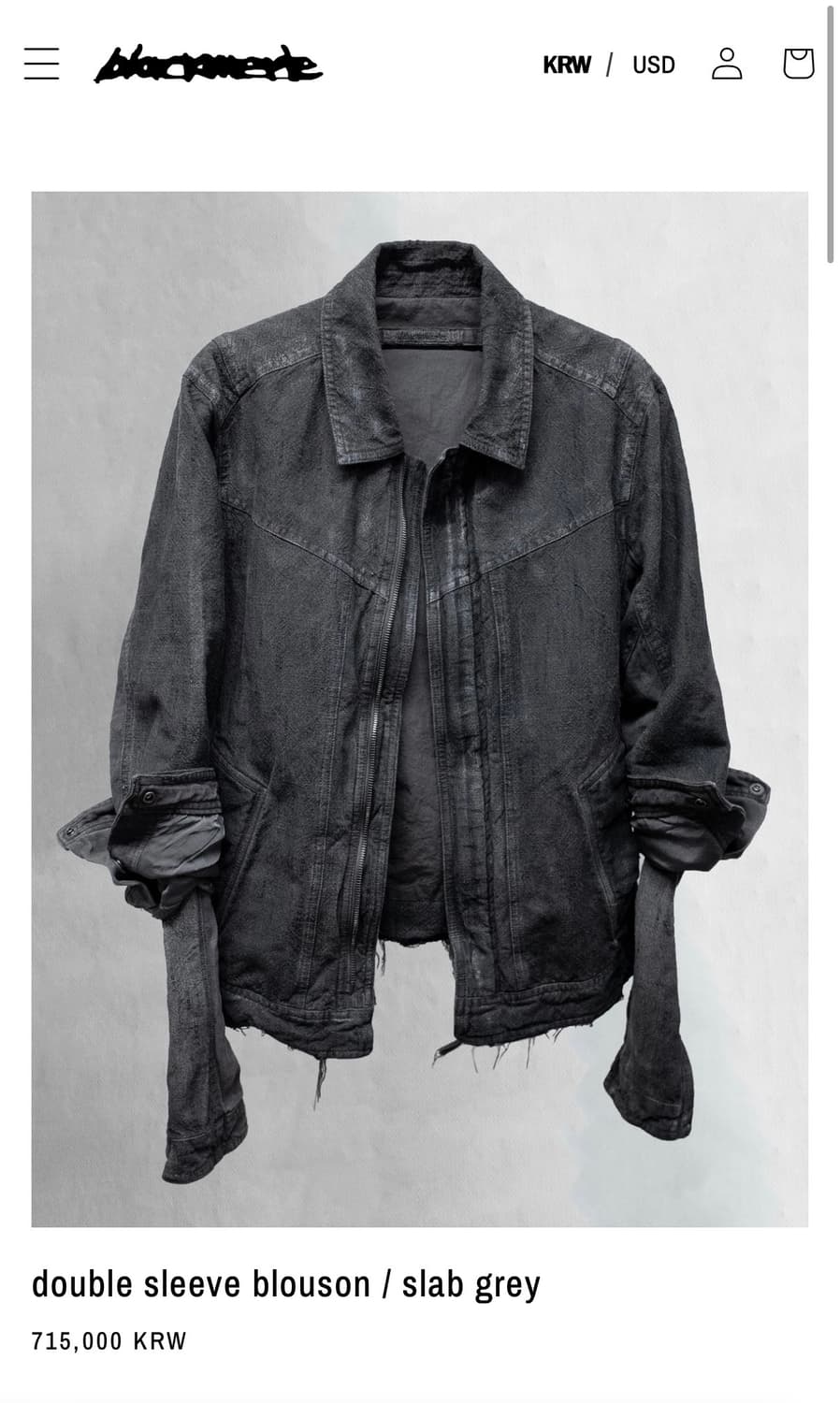 Blackmerle / double sleeve blouson 상품이미지1