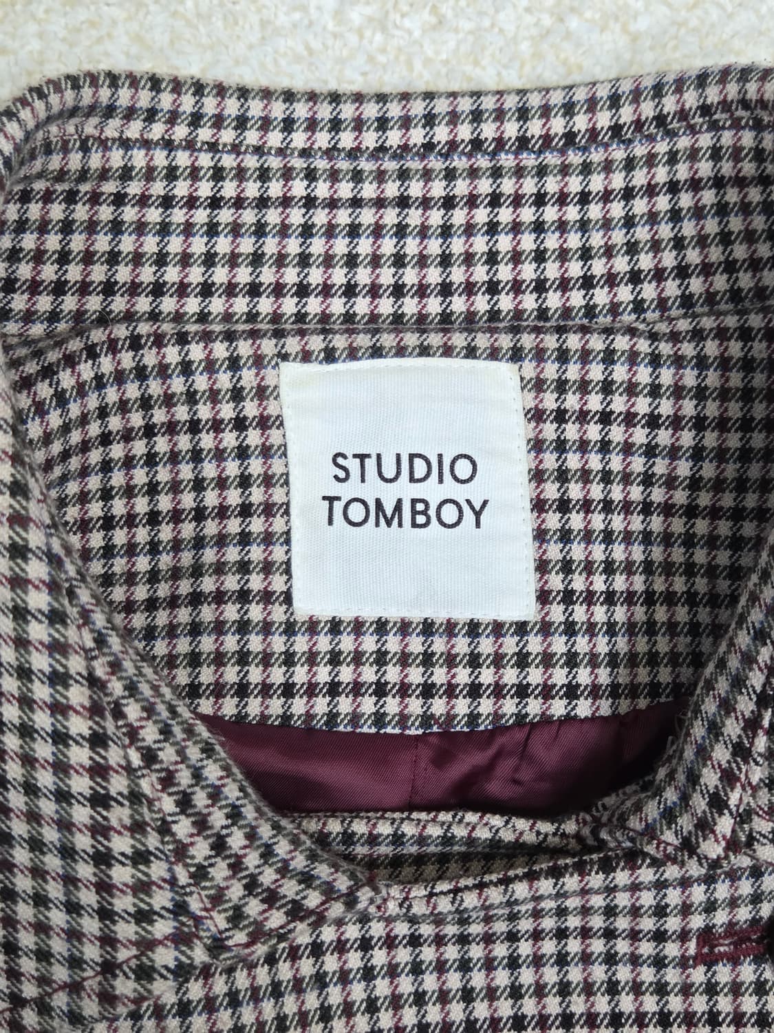 [스튜디오 톰보이] 하운드투스 체크 벨티드 래글런 코트 | 00236 상품이미지3