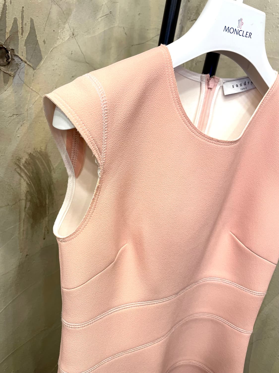 산드로 살구색 폴리 미니 원피스 55 상품이미지5