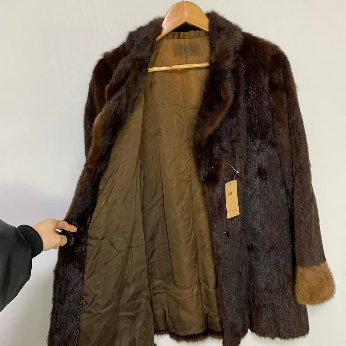 빈티지 밍크 모피 코트 브라운 여성 리얼 퍼 자켓 상품이미지5