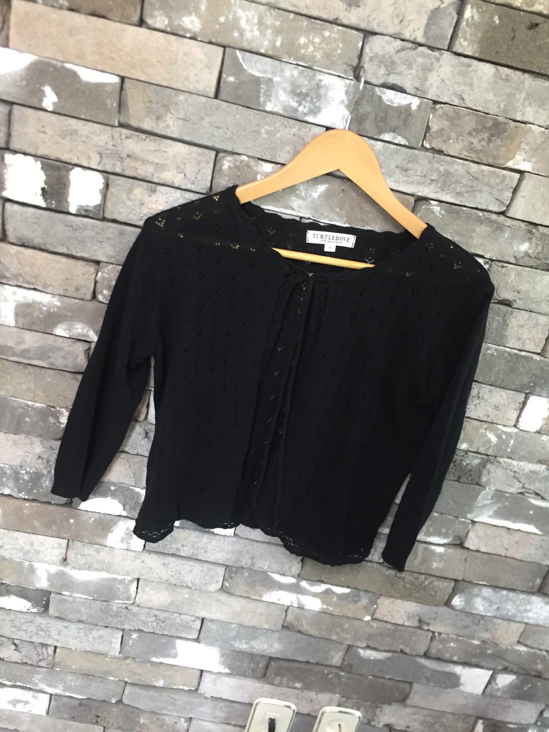 black punching lace ribbon cardigan 상품이미지6