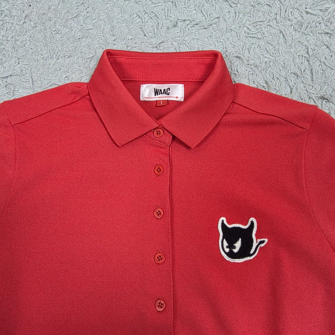 WACC 왁 여성 신품급 반팔 피케 티셔츠 레드 1호(S) 상품이미지3