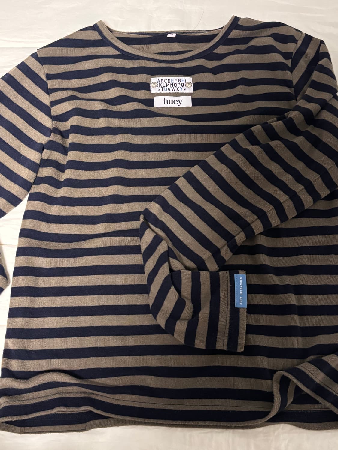 휴이 스트라이프 긴팔티 네이비 상품이미지2