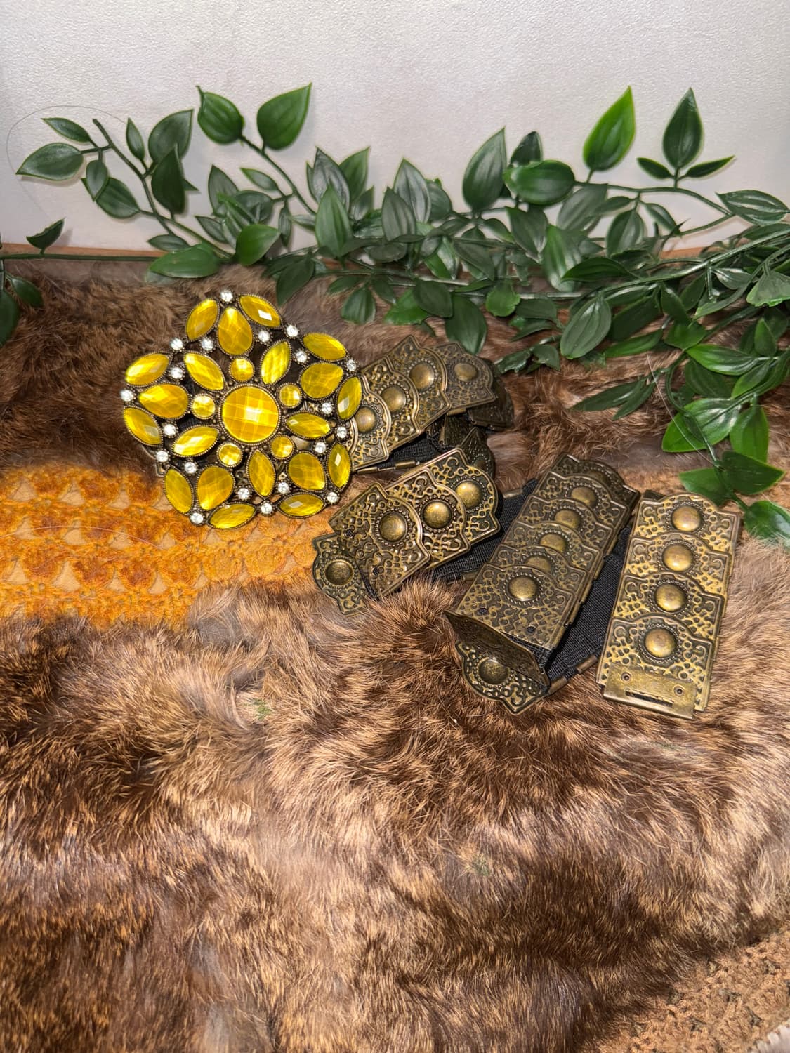 Gold flower antique banding chain belt 상품이미지2