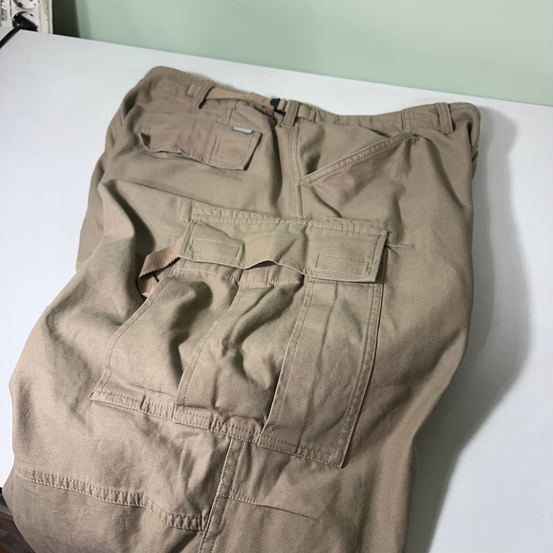 XL 에스피오나지 베이지카키 루즈핏 파라슈트 코튼 카고팬츠 상품이미지1