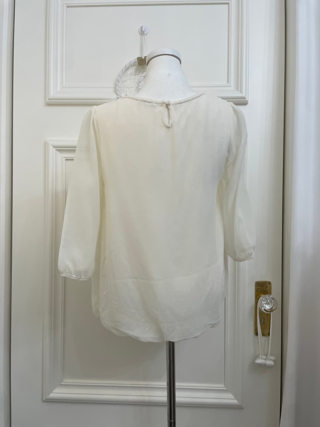 ivory glitter dot basic blouse(size-L) 상품이미지3