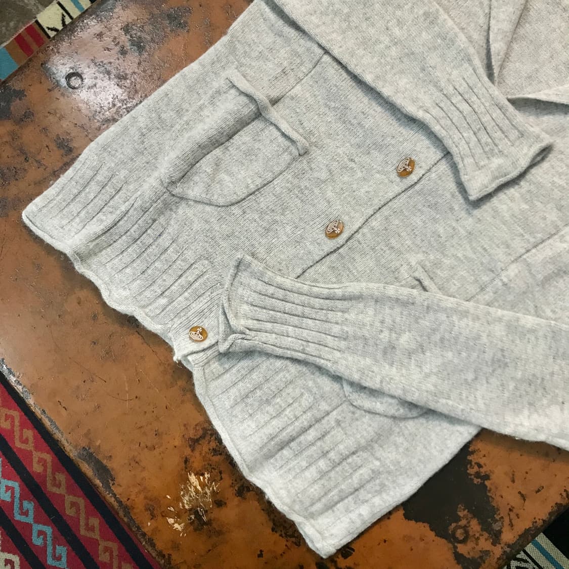 비비안 웨스트우드 앙고라 울 그레이 카라 가디건 여성 55 사이즈 상품이미지4