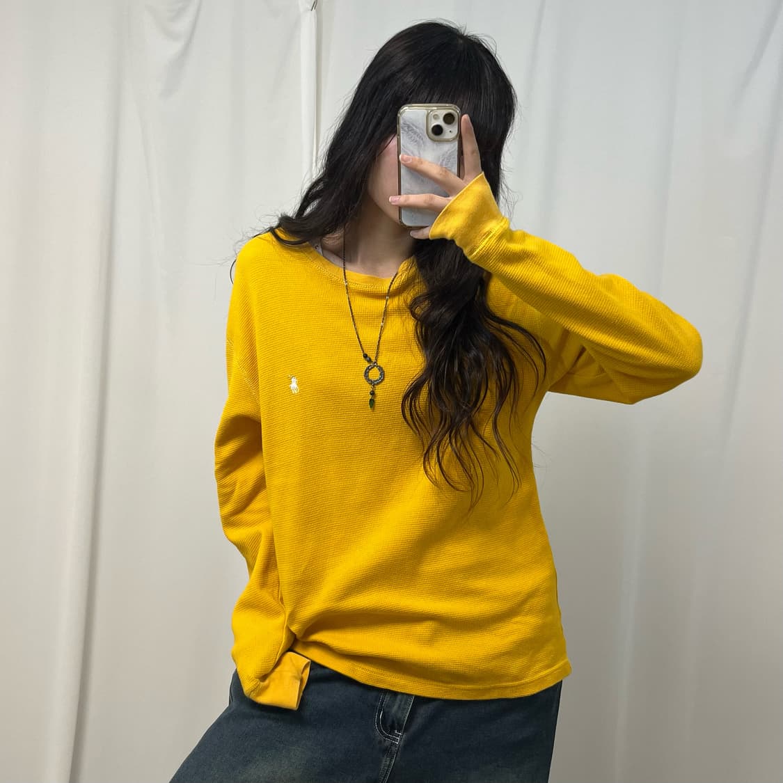 Polo mustard yellow waffle tee 상품이미지2