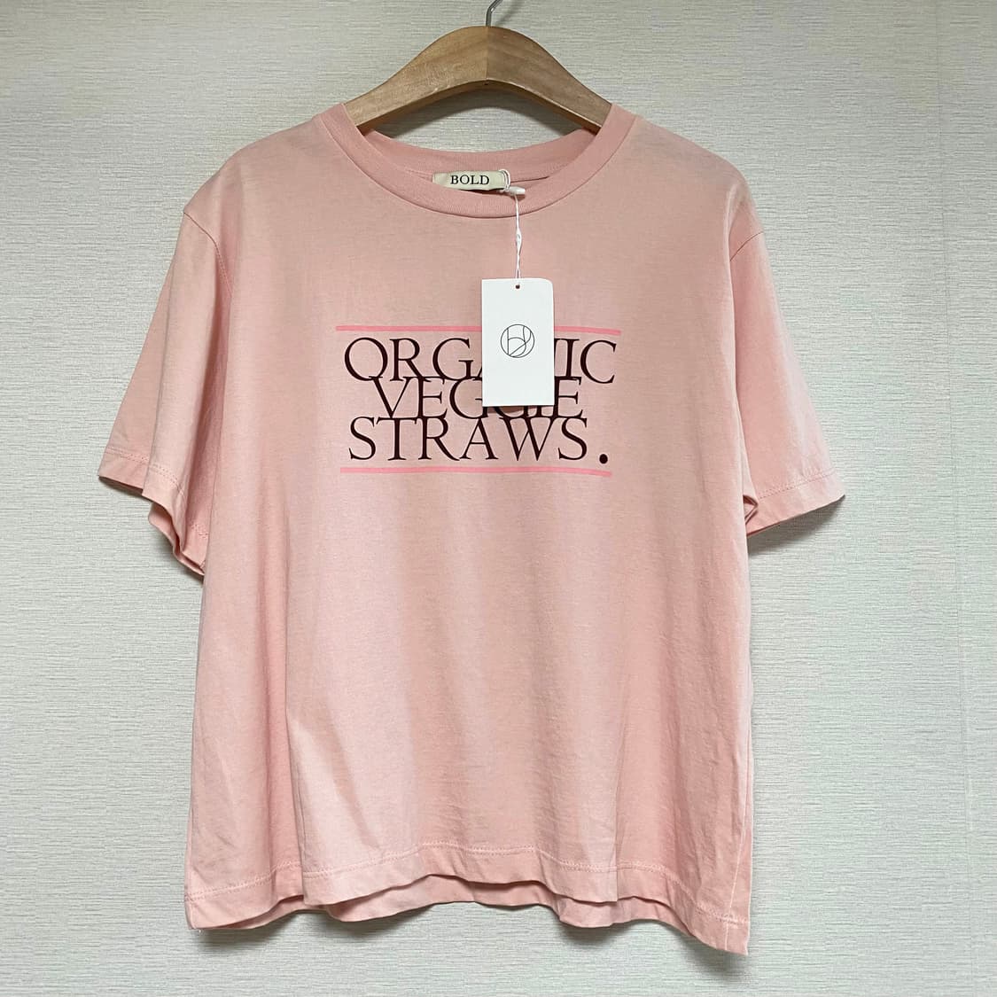 BOLD 레터링 그래픽 핑크 반팔 티셔츠 S 상품이미지1