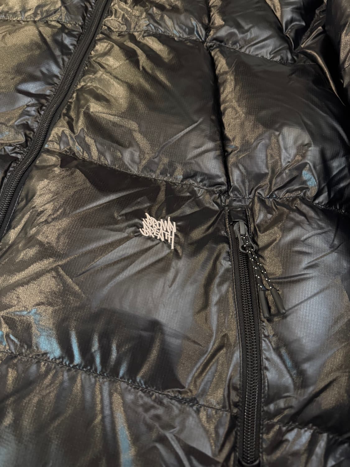 브라운브레스 태그숏 유광패딩 블랙 상품이미지2