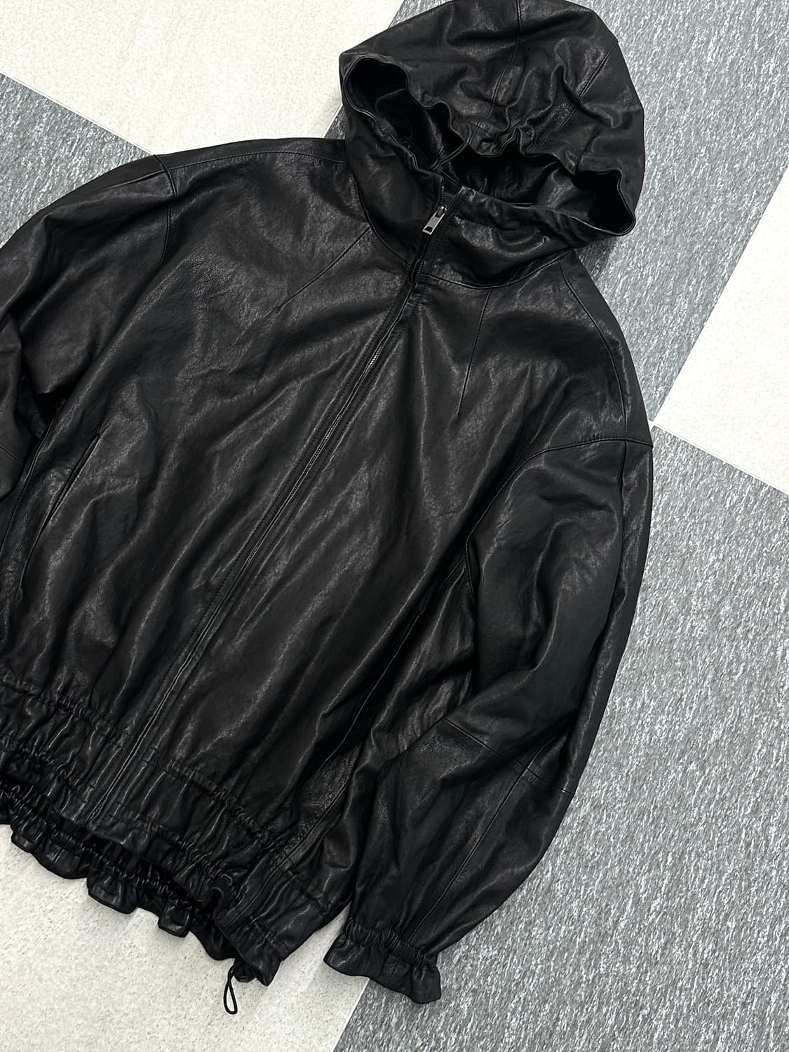 ROBO 램스킨 셔링 후드 레더 자켓  상품이미지3