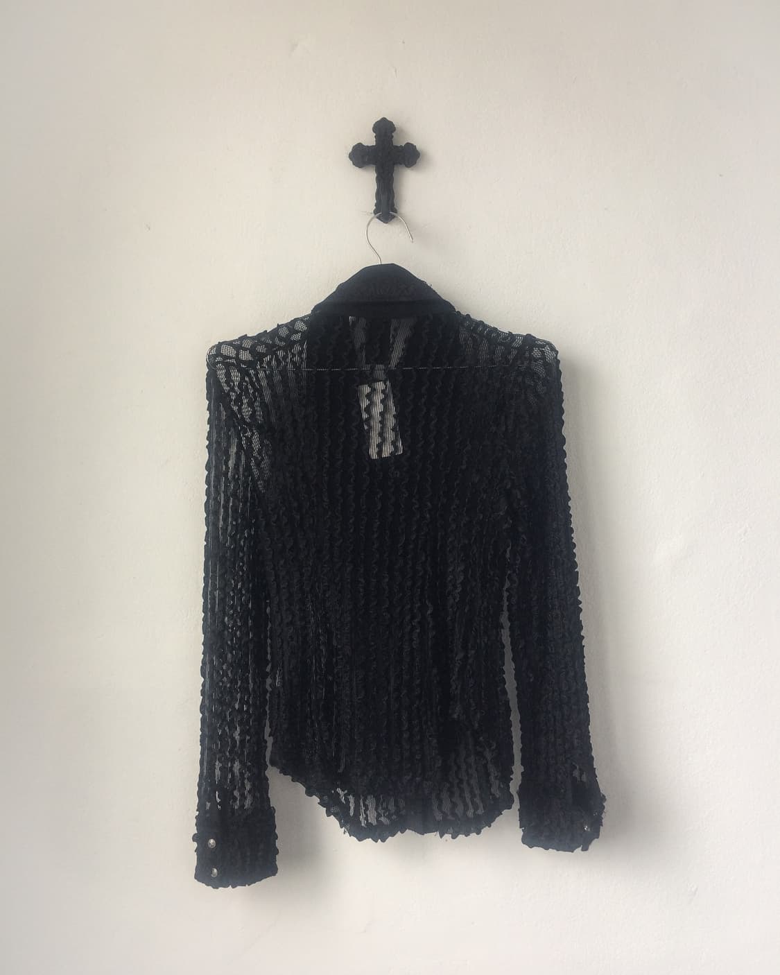 Ozz oneste frill see through shirt 상품이미지3