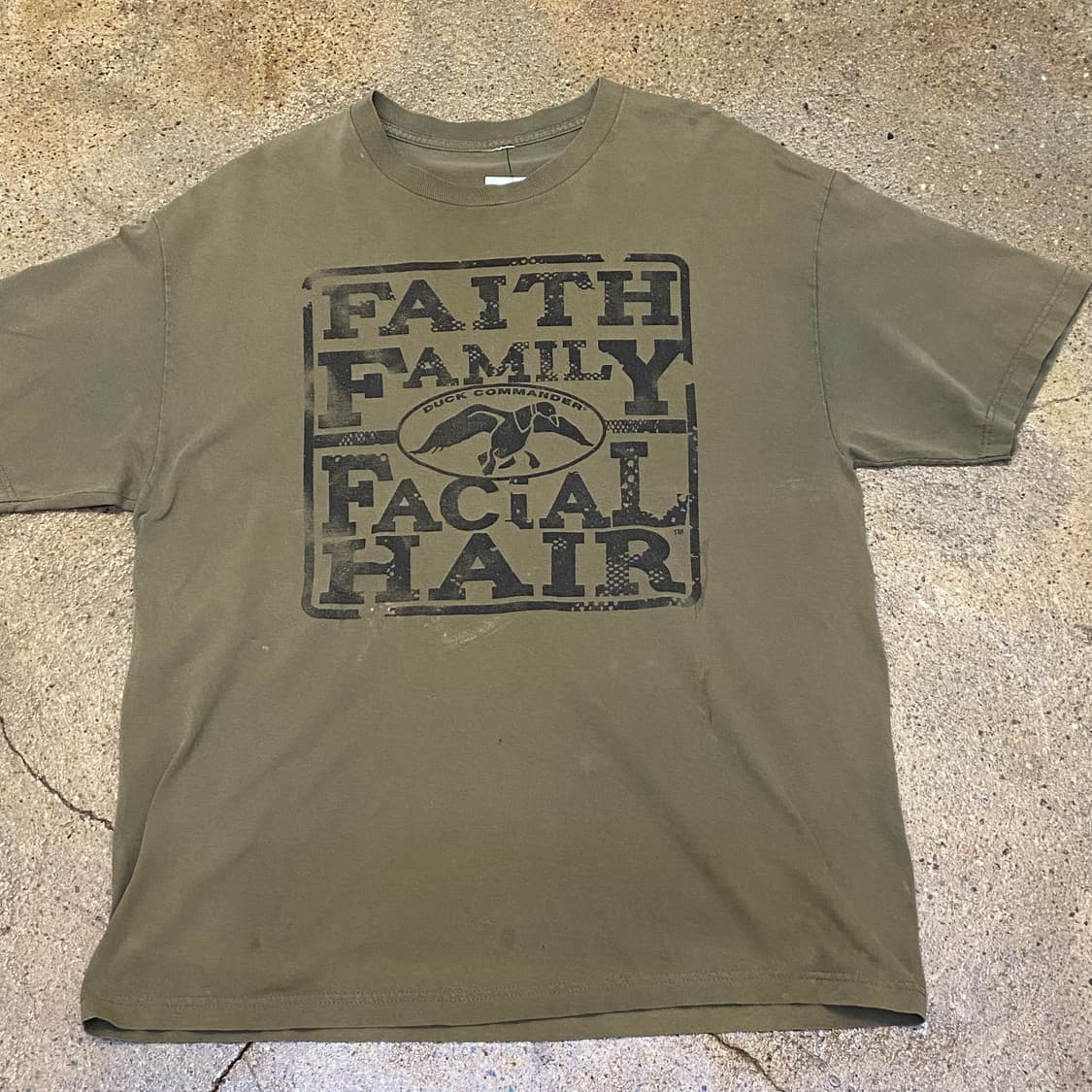 미국 빈티지 덕 커맨더 프린팅 카키 반팔티 티셔츠 상품이미지2