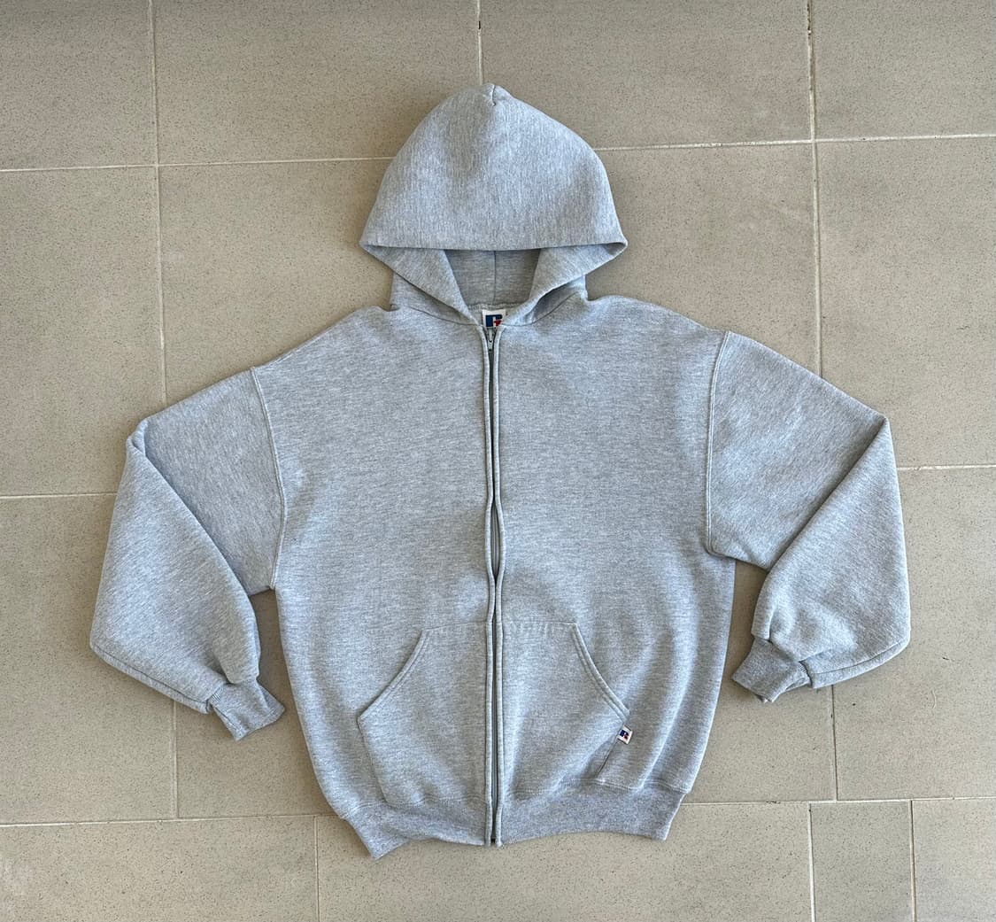 90s 빈티지 러셀 후드집업 그레이 L USA 상품이미지1