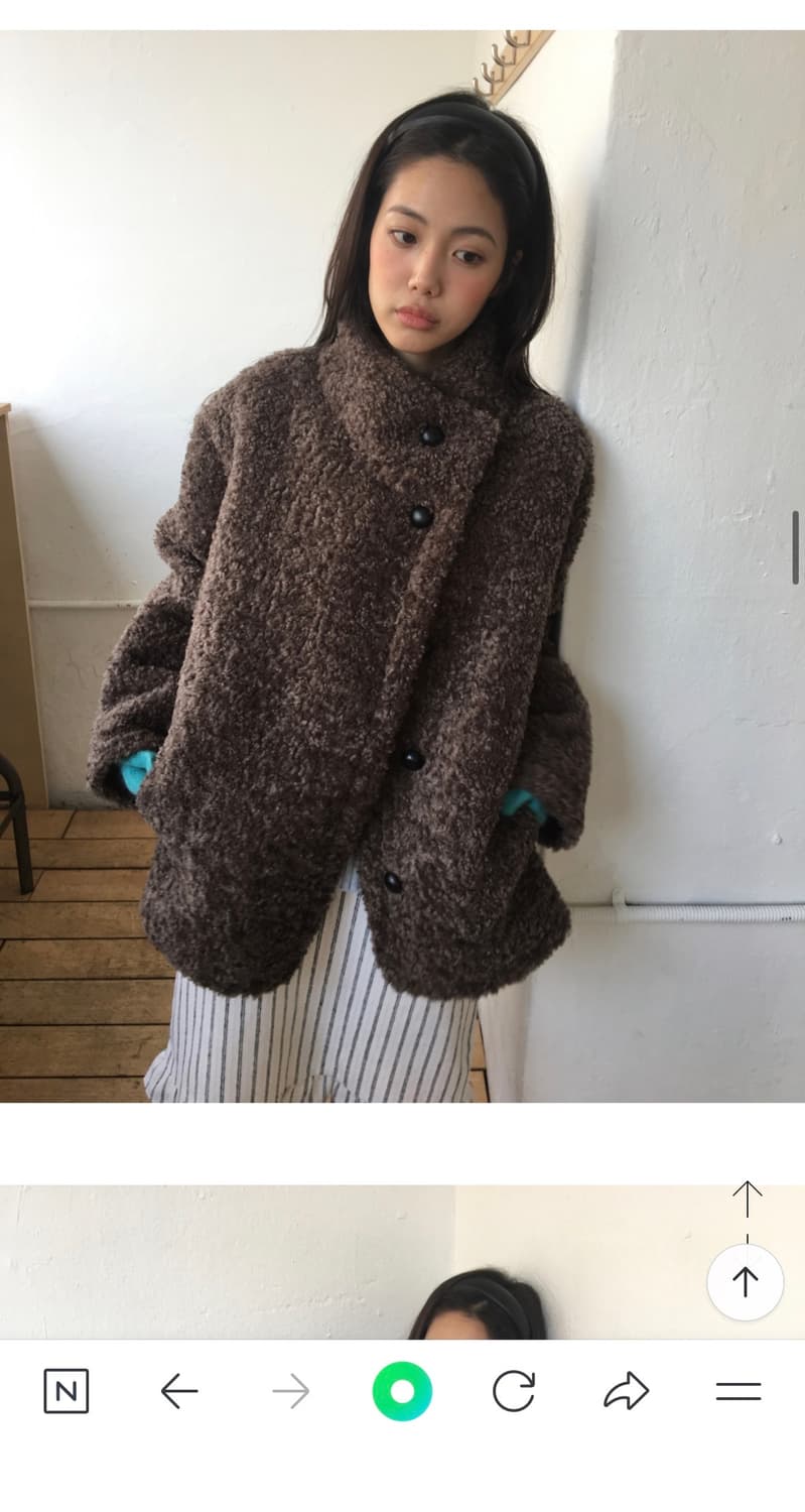 샵더기 부클 퍼 코트 브라운  상품이미지3