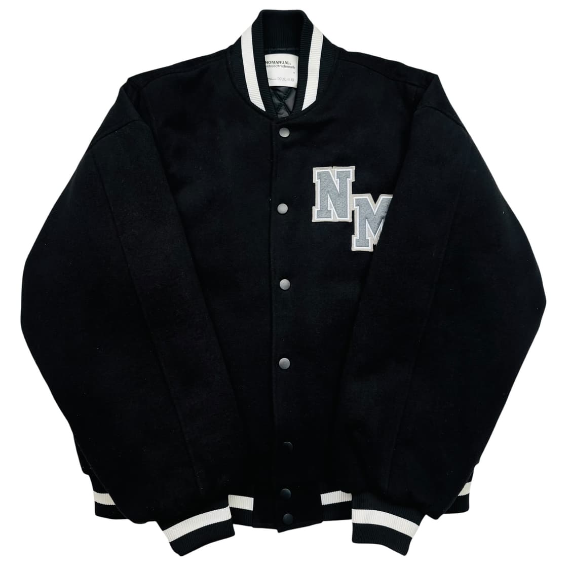 노매뉴얼 빅 로고 블랙 울 바시티 자켓 M 상품이미지4