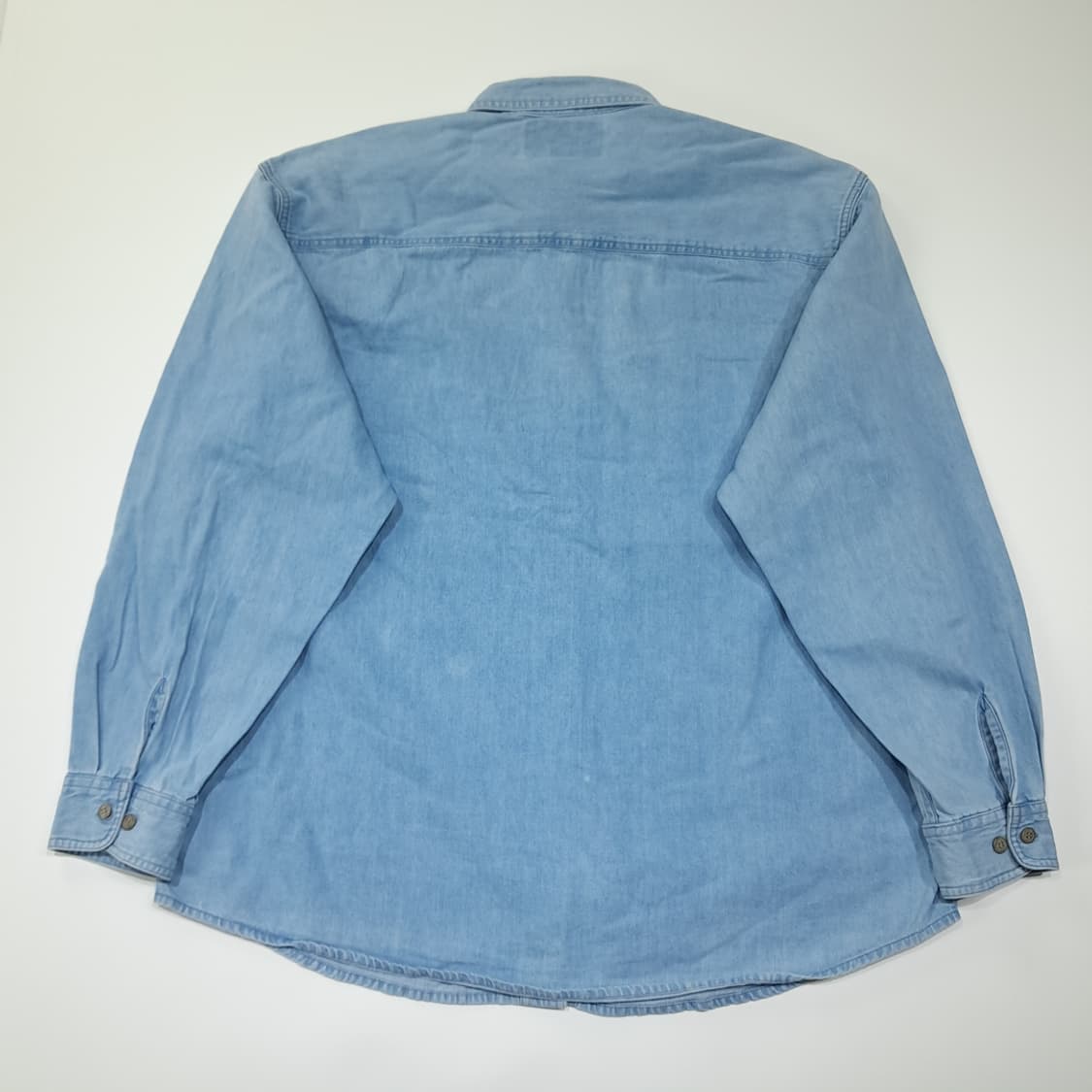CL454 2XL 할리데이비슨 90s 코튼 자수 연청 데님셔츠 남방 상품이미지6