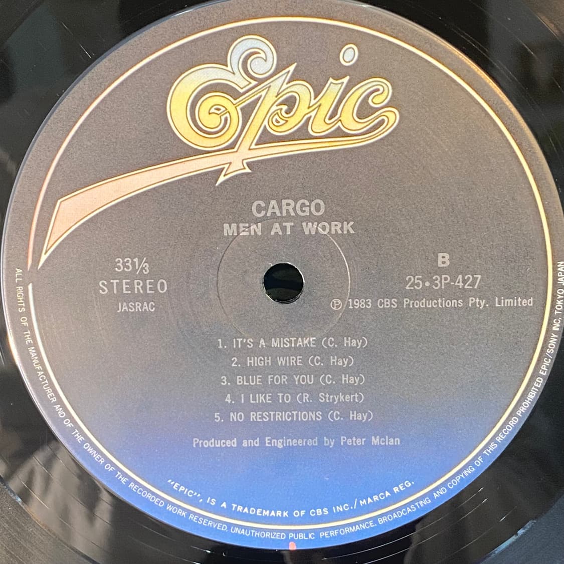 (중고LP-팝록) Men At Work -Cargo 상품이미지5