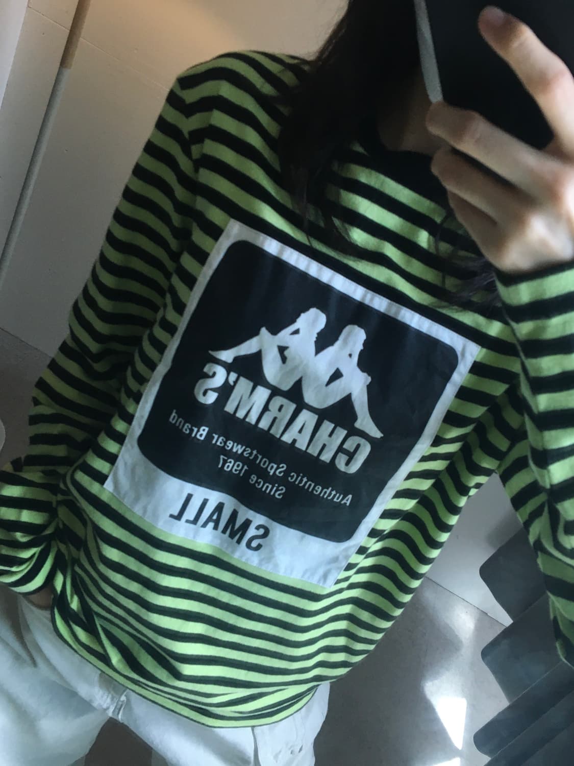 참스X카파 중앙로고 스트라이프 롱슬리브티 상품이미지3