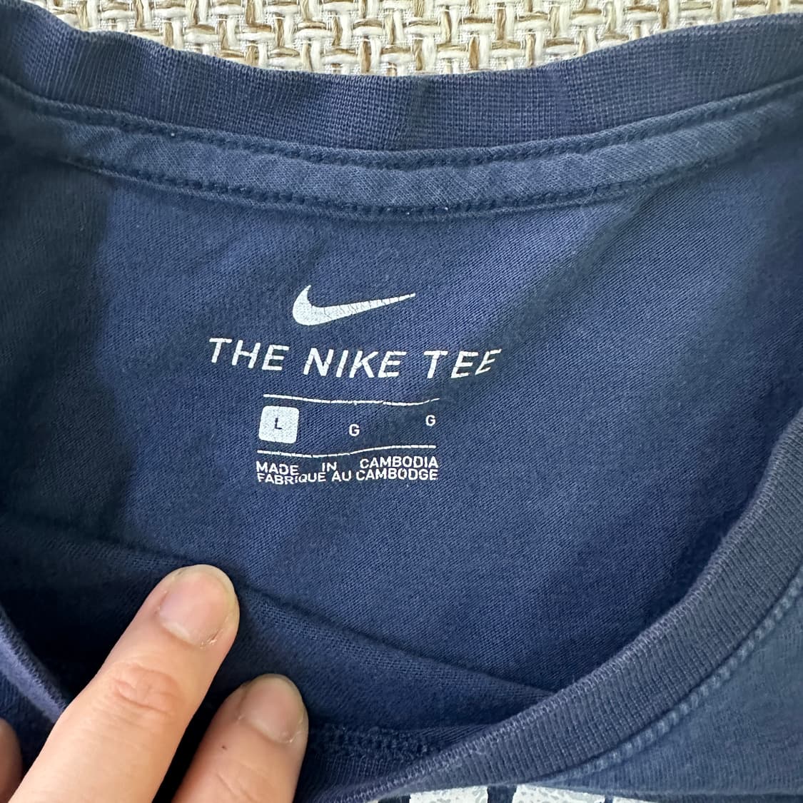 L 나이키 네이비 반팔 티셔츠 0327D 상품이미지2